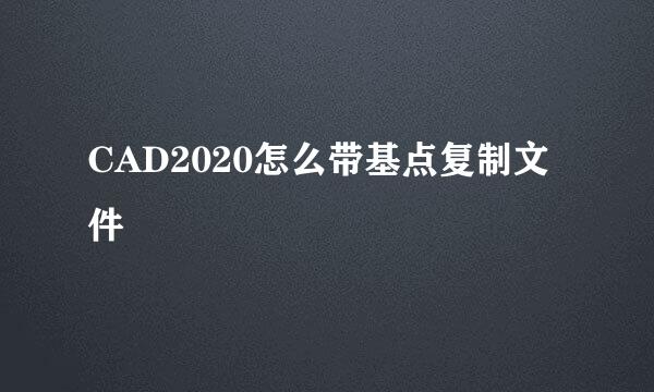CAD2020怎么带基点复制文件