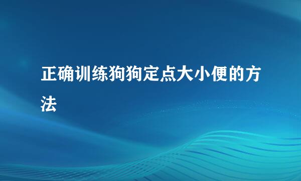 正确训练狗狗定点大小便的方法