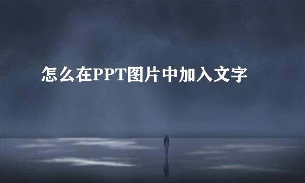 怎么在PPT图片中加入文字