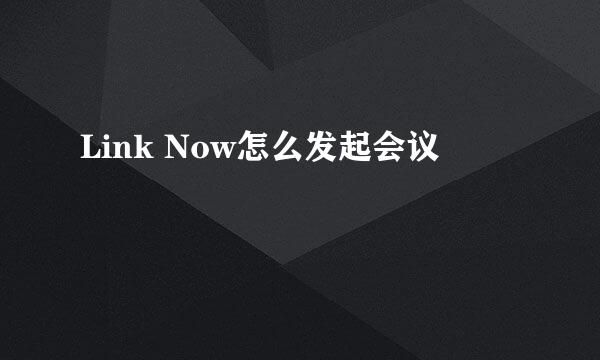 Link Now怎么发起会议