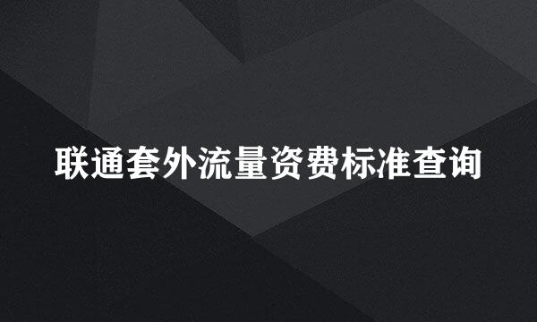 联通套外流量资费标准查询