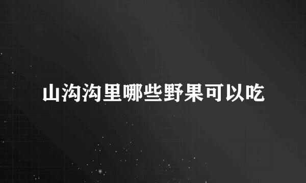 山沟沟里哪些野果可以吃