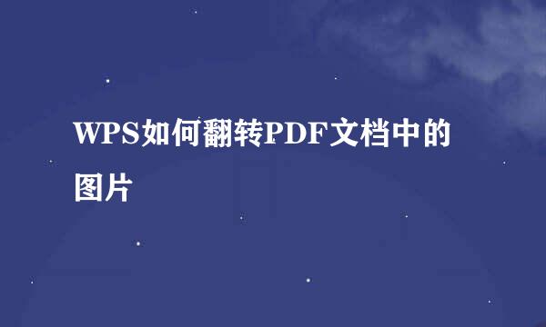 WPS如何翻转PDF文档中的图片