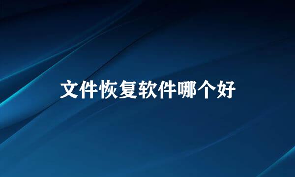 文件恢复软件哪个好