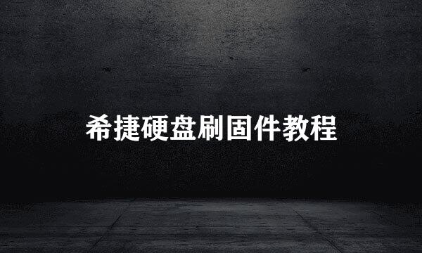希捷硬盘刷固件教程