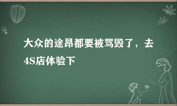 大众的途昂都要被骂毁了，去4S店体验下