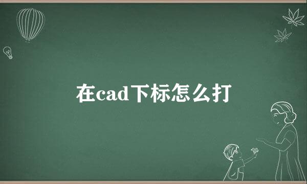 在cad下标怎么打