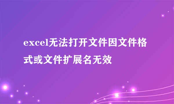 excel无法打开文件因文件格式或文件扩展名无效