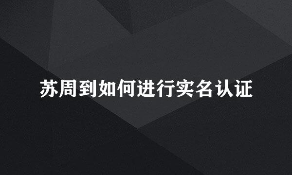 苏周到如何进行实名认证