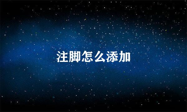 注脚怎么添加