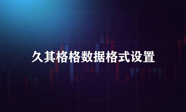 久其格格数据格式设置