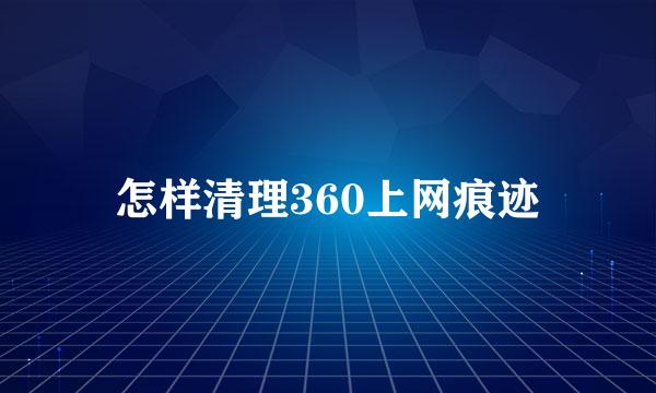 怎样清理360上网痕迹