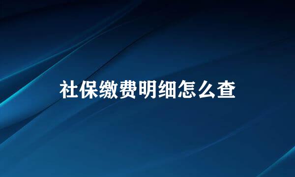 社保缴费明细怎么查