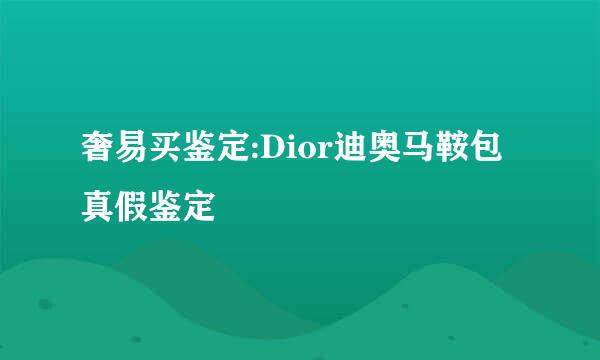 奢易买鉴定:Dior迪奥马鞍包真假鉴定