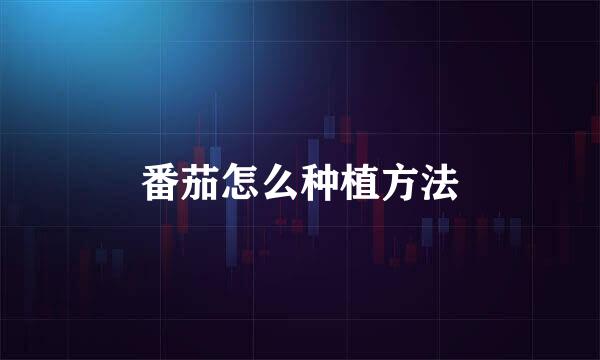 番茄怎么种植方法