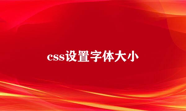 css设置字体大小
