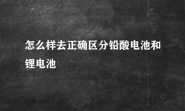 怎么样去正确区分铅酸电池和锂电池