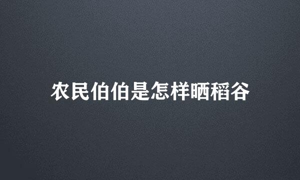 农民伯伯是怎样晒稻谷