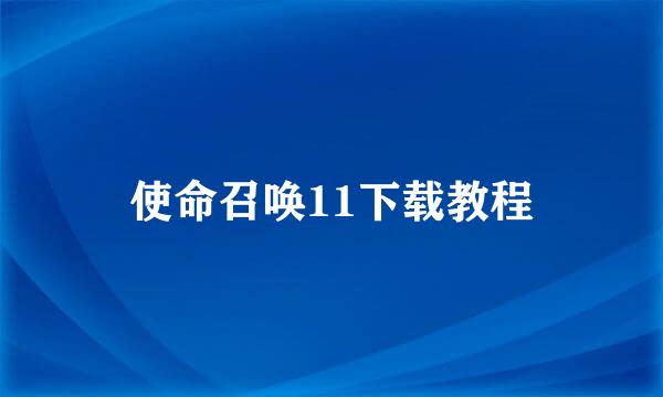 使命召唤11下载教程
