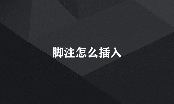 脚注怎么插入