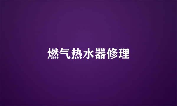 燃气热水器修理