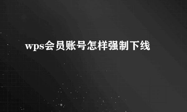 wps会员账号怎样强制下线