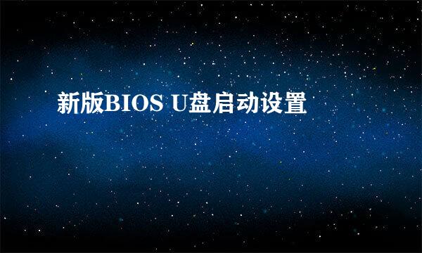 新版BIOS U盘启动设置