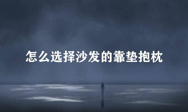 怎么选择沙发的靠垫抱枕
