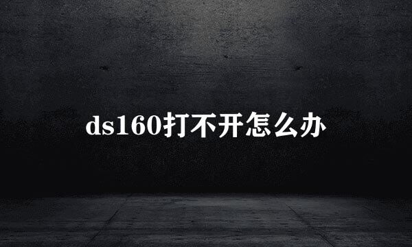 ds160打不开怎么办