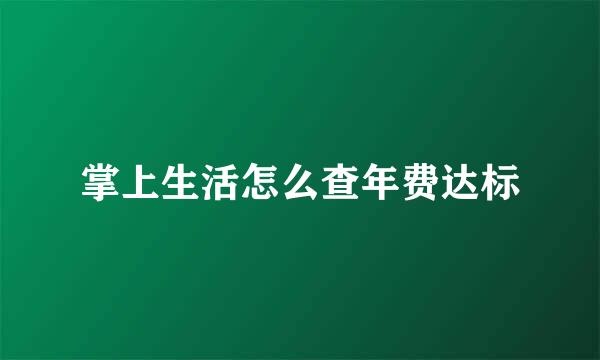 掌上生活怎么查年费达标