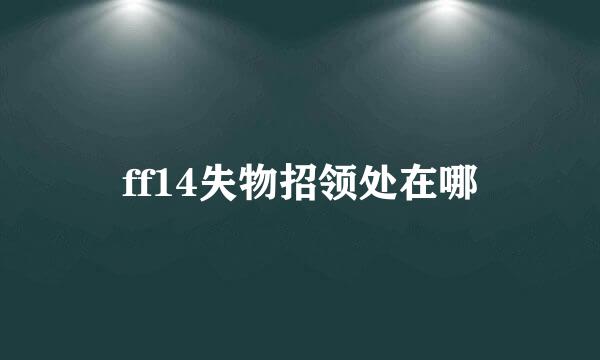 ff14失物招领处在哪