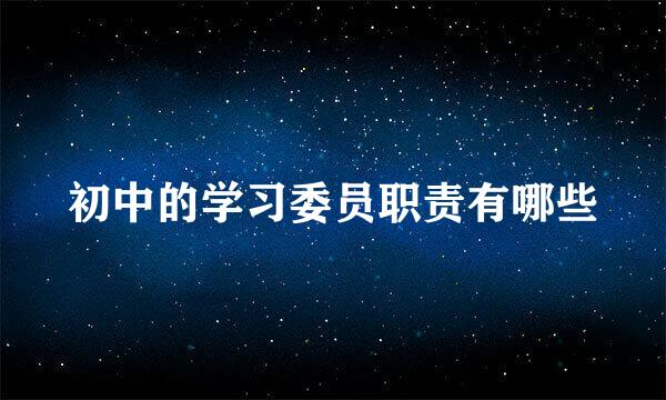 初中的学习委员职责有哪些