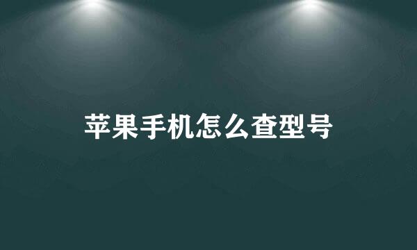 苹果手机怎么查型号