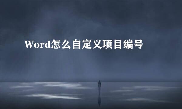 Word怎么自定义项目编号