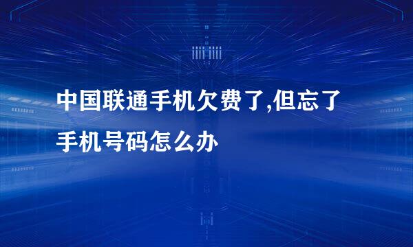 中国联通手机欠费了,但忘了手机号码怎么办