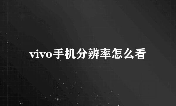 vivo手机分辨率怎么看