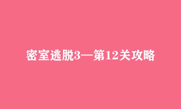 密室逃脱3—第12关攻略