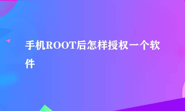 手机ROOT后怎样授权一个软件