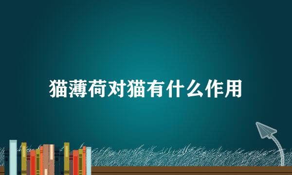 猫薄荷对猫有什么作用