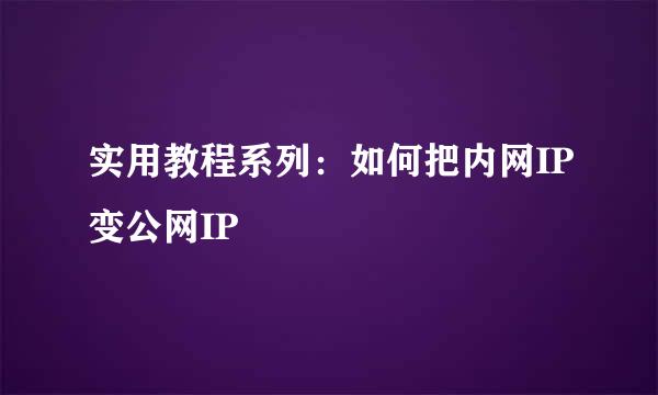 实用教程系列：如何把内网IP变公网IP