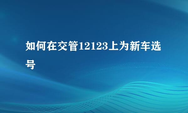 如何在交管12123上为新车选号