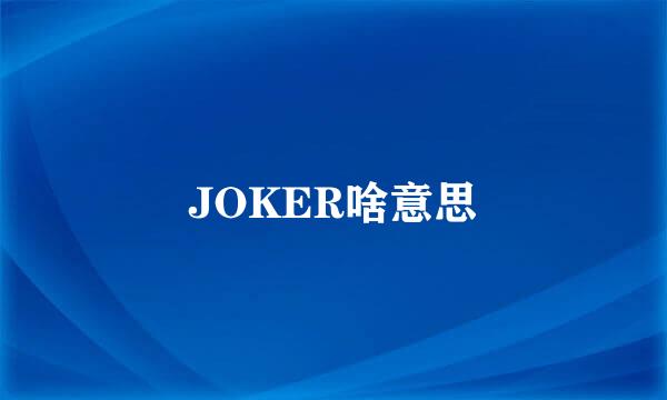 JOKER啥意思