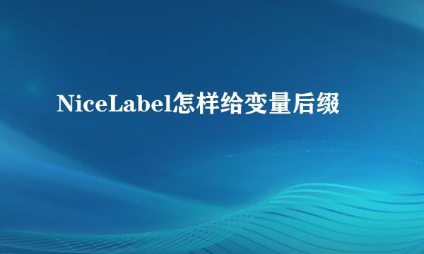 NiceLabel怎样给变量后缀