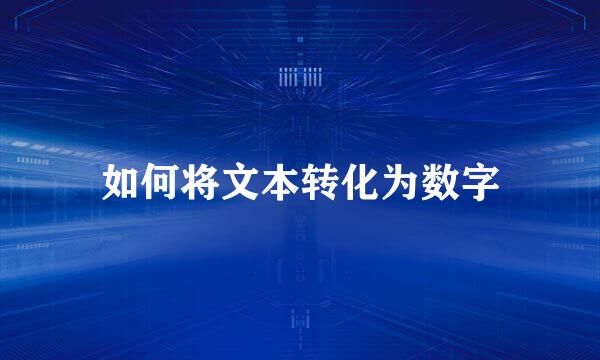 如何将文本转化为数字