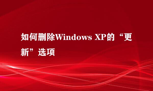 如何删除Windows XP的“更新”选项