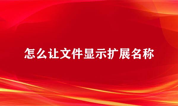 怎么让文件显示扩展名称