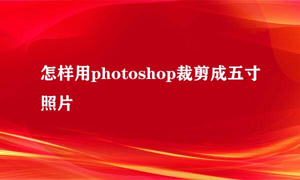 怎样用photoshop裁剪成五寸照片