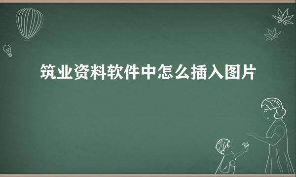 筑业资料软件中怎么插入图片