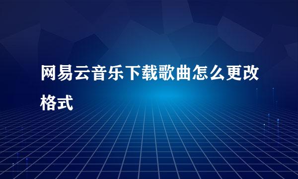 网易云音乐下载歌曲怎么更改格式