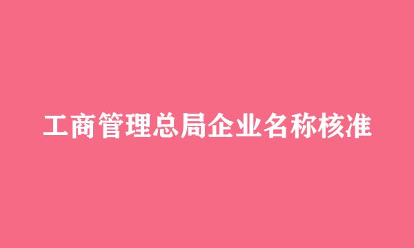 工商管理总局企业名称核准